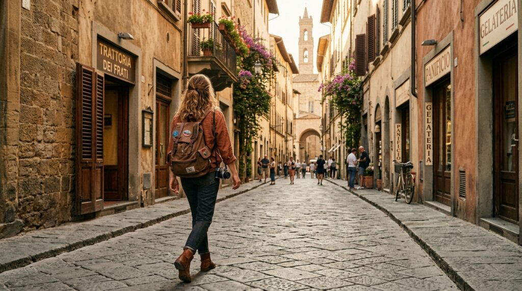 Inspirational travel quote on beach sunset background perfect for Instagram captions