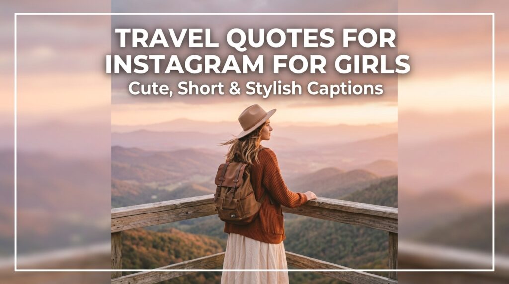 Travel Quotes for Instagram for Girls: Cute, Short & Stylish Captions