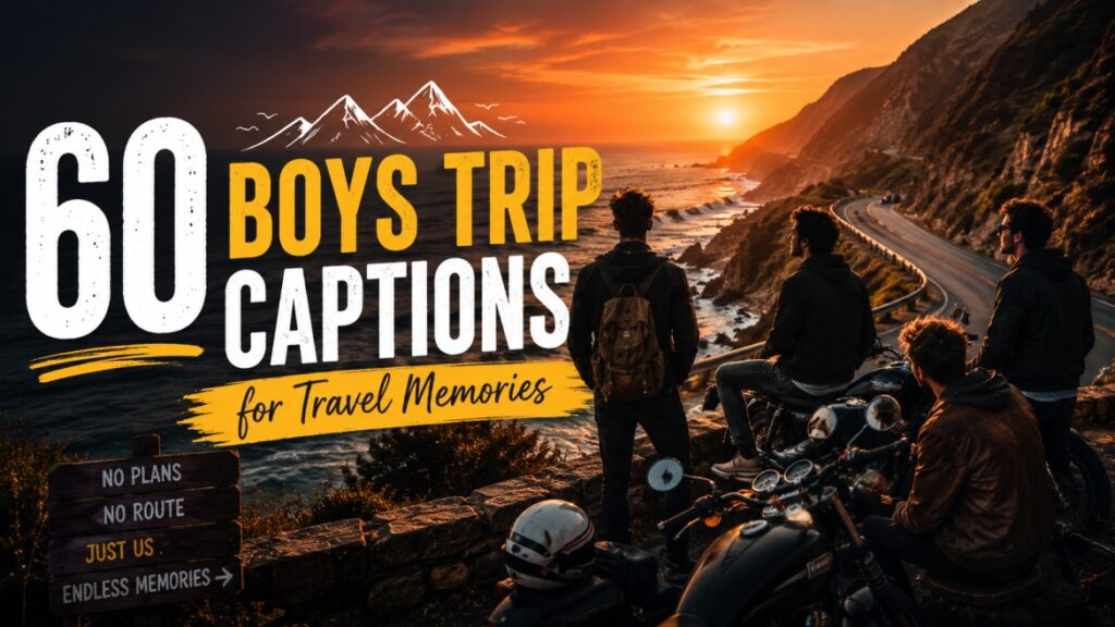 60 Boys Trip Captions for Travel Memories