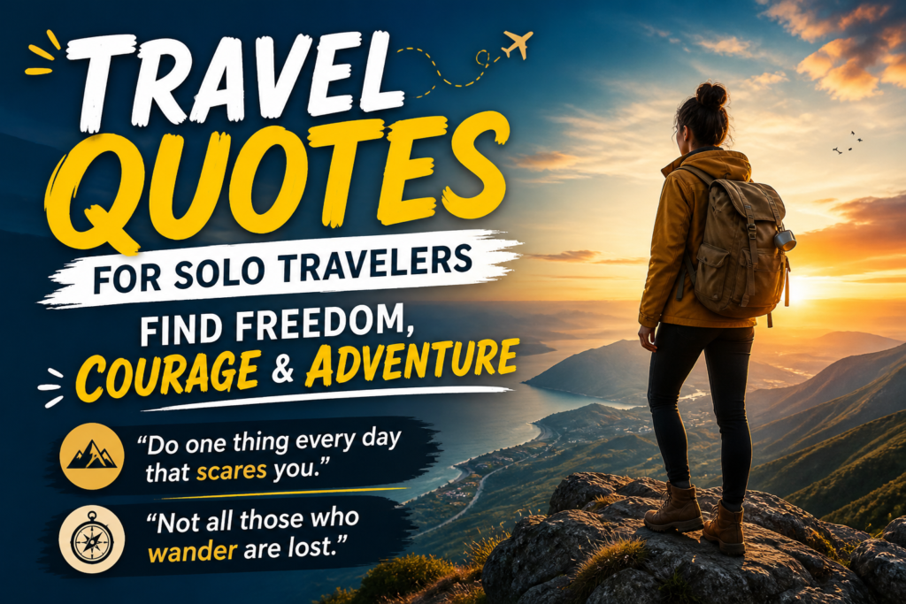 Travel Quotes for Solo Travelers-Find Freedom, Courage & Adventure