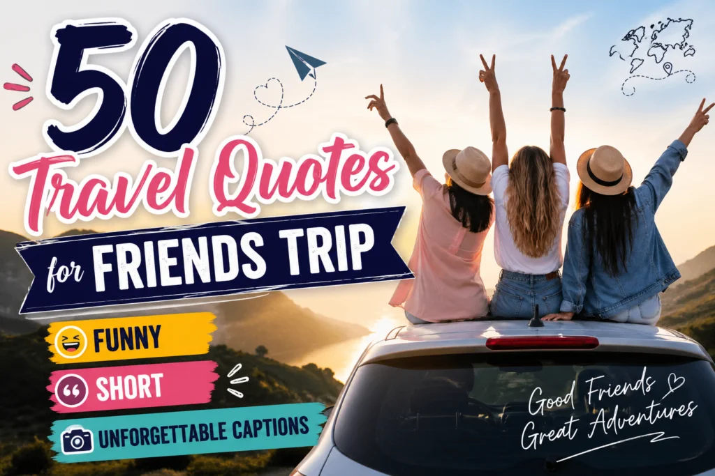 50 Travel Quotes for Friends Trip: Funny, Short & Unforgettable Captions
