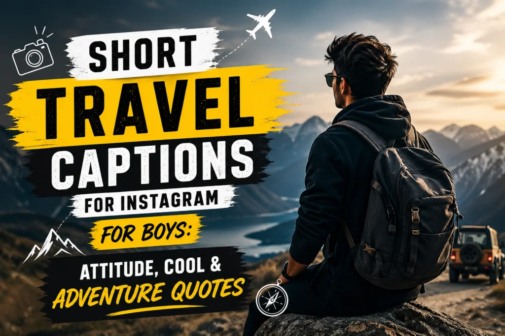 Short Travel Captions for Instagram for Boys: Attitude, Cool & Adventure Quotes